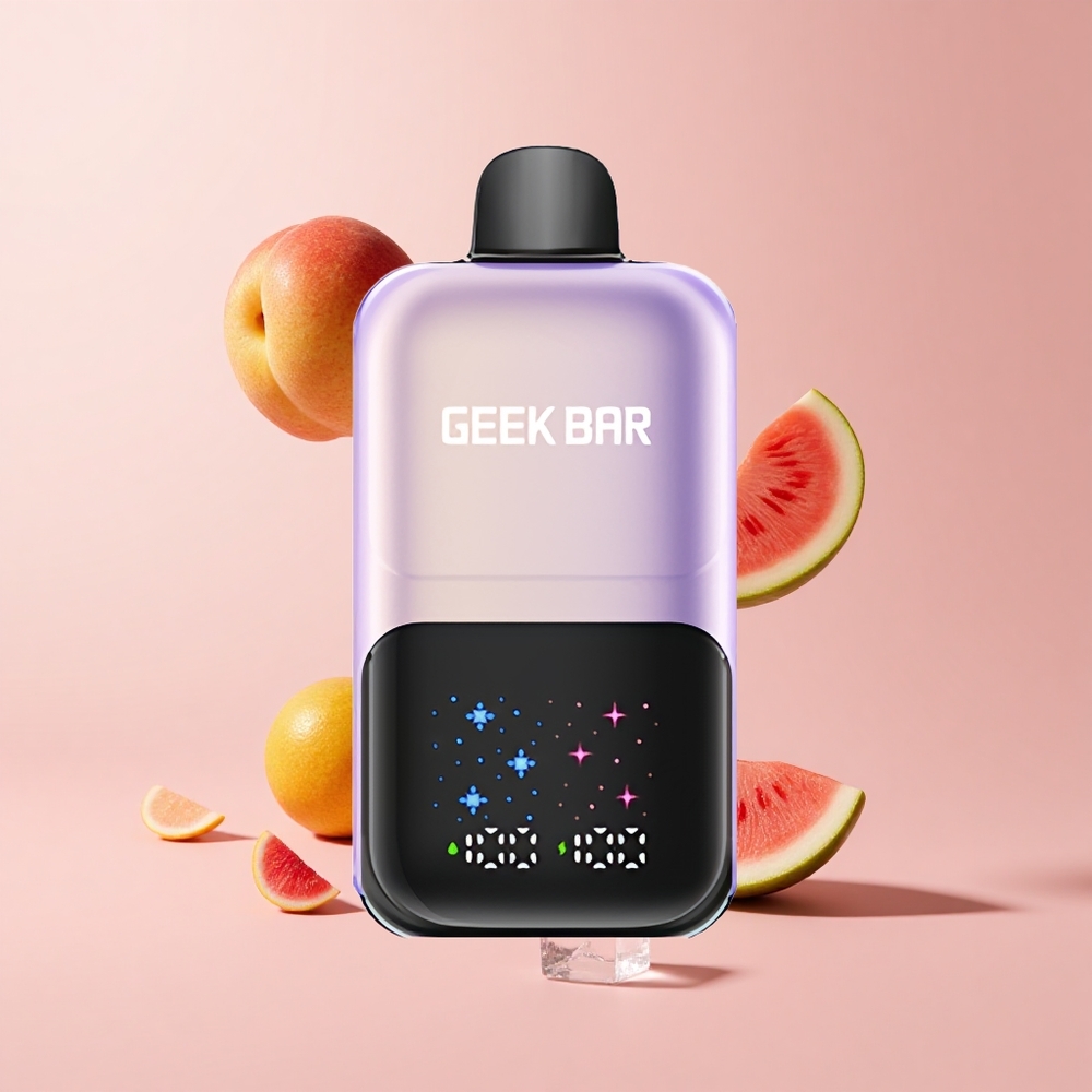 Peach Mango Watermelon Ice GEEK BAR 2GO 50000 Puffs Dual Tank 20mL