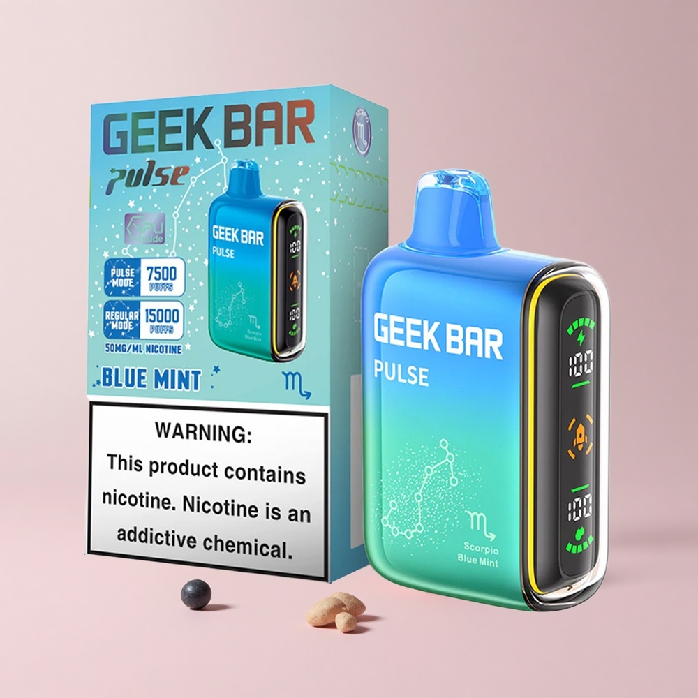 Blue Razz GEEK BAR Pulse 15000 Puffs 16ML 5% Nicotine USB-C Airflow