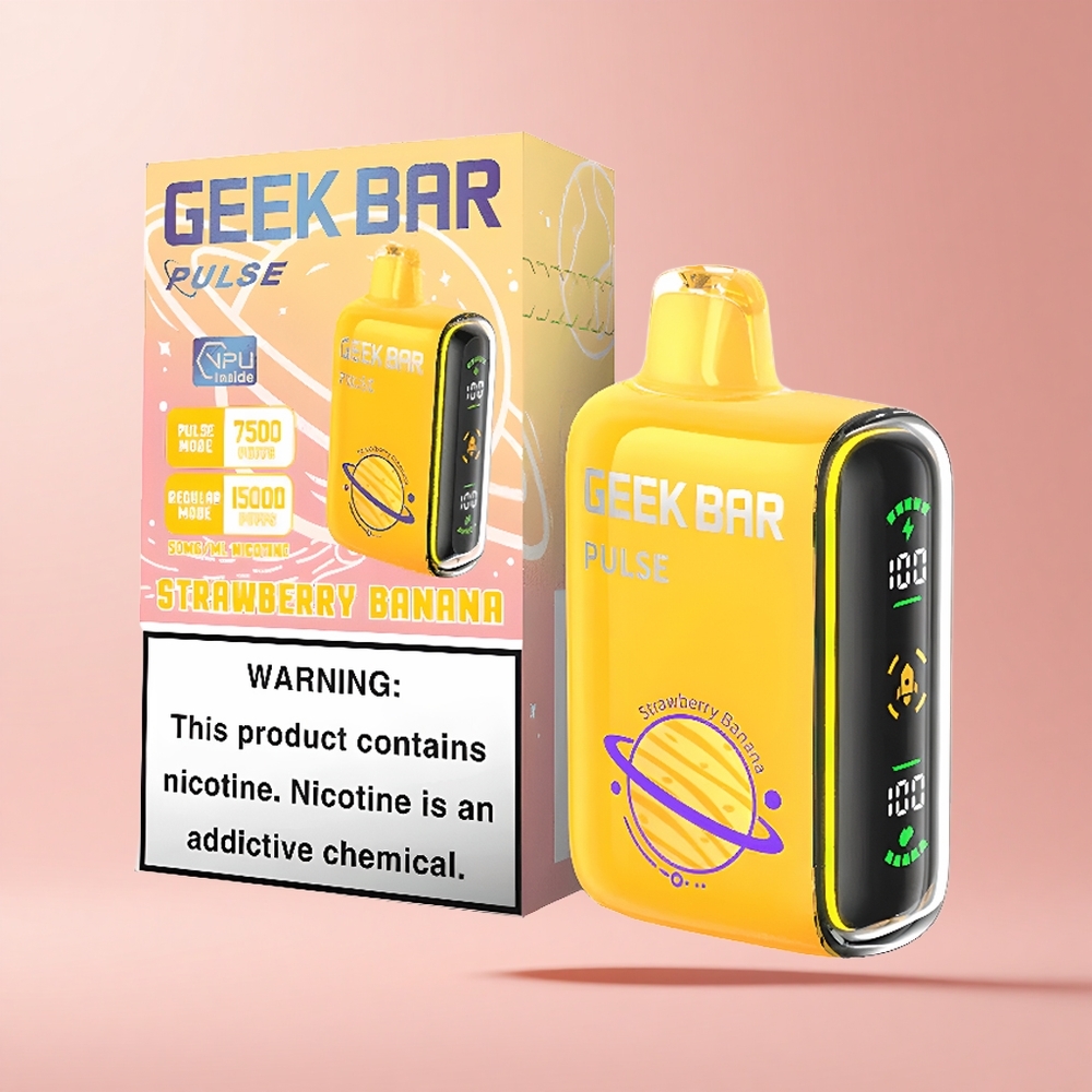 Strawberry Ice Geek Bar Pulse 15000 Puffs 16ML 5% Nicotine Airflow USB-C