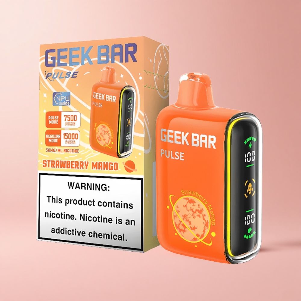 Strawberry Ice Geek Bar Pulse 15000 Puffs 16ML 5% Nicotine Airflow USB-C