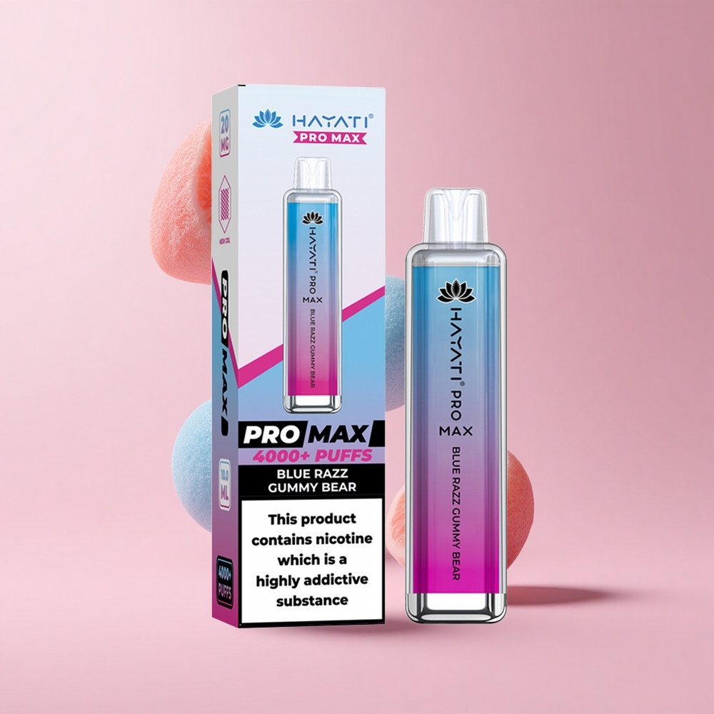 Blue Razz Gummy Bear Hayati Pro Max 4000 Puffs 1400mAh Rechargeable Disposable Vape