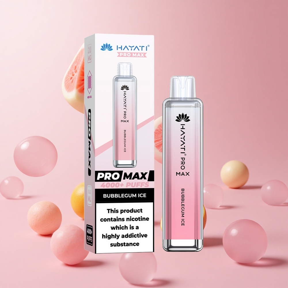 Bubblegum Ice Hayati Pro Max 4000 Puffs Rechargeable Mesh Disposable Vape