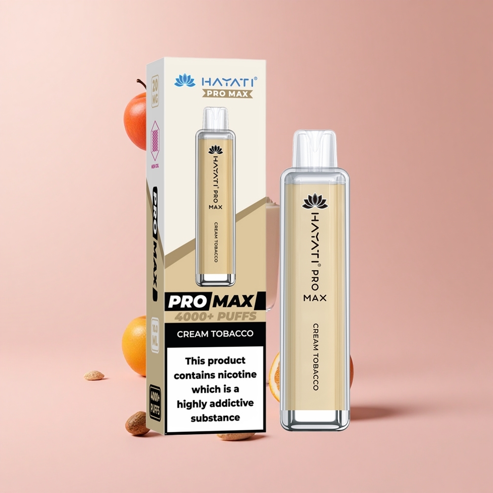 Cream Tobacco Hayati Pro Max 4000 Puffs Rechargeable Mesh Dual Coil