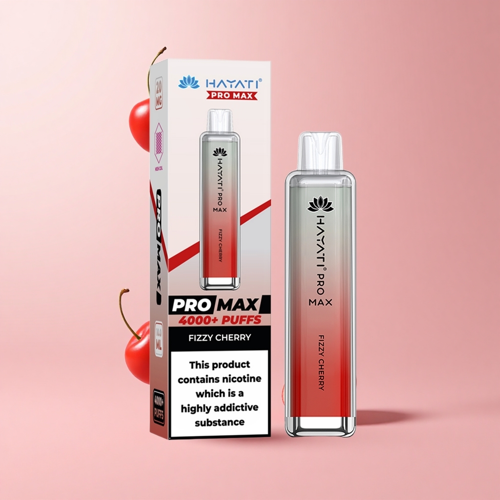 Fizzy Cherry Hayati Pro Max 4000 Puffs Rechargeable Mesh Disposable Vape