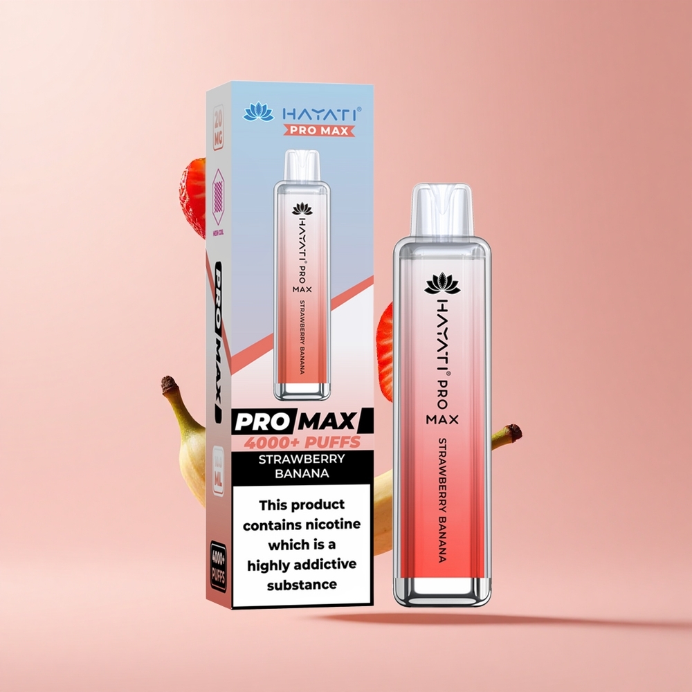 Strawberry Banana Hayati Pro Max 4000 Puffs Dual Mesh Rechargeable