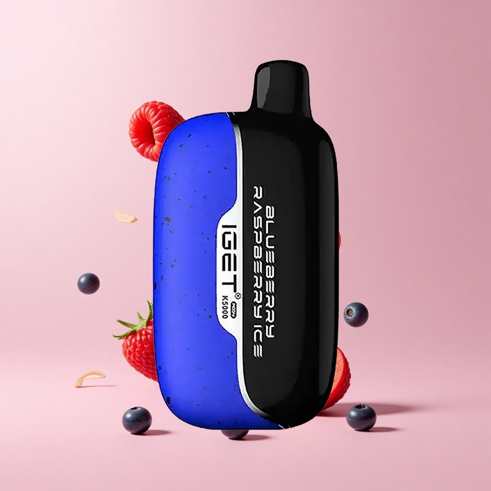 Blueberry Raspberry Ice IGET Moon K5000 5000 Puffs Mesh Coil Disposable Vape