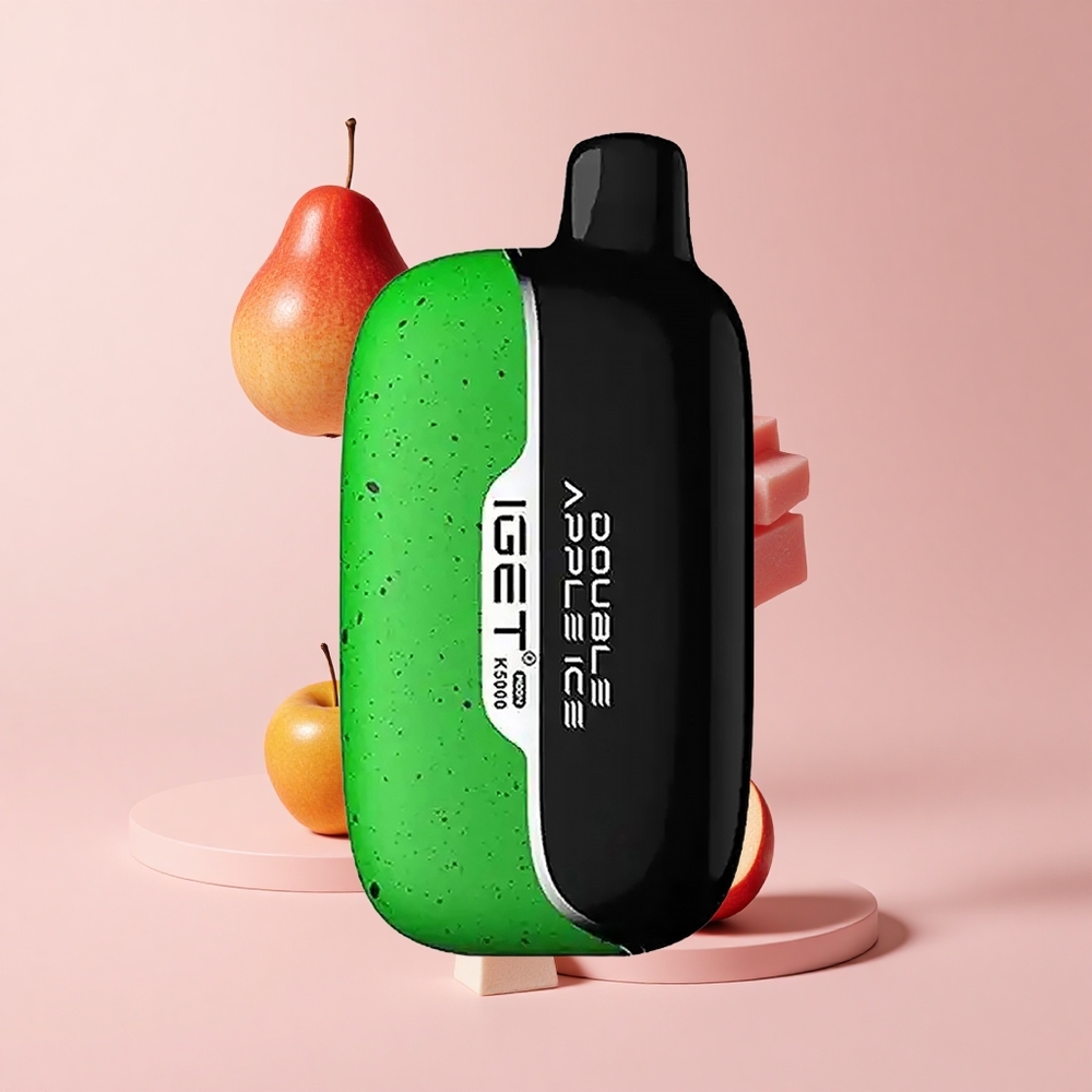 Double Apple Ice IGET Moon K5000 5000 Puffs Mesh Coil Disposable Vape