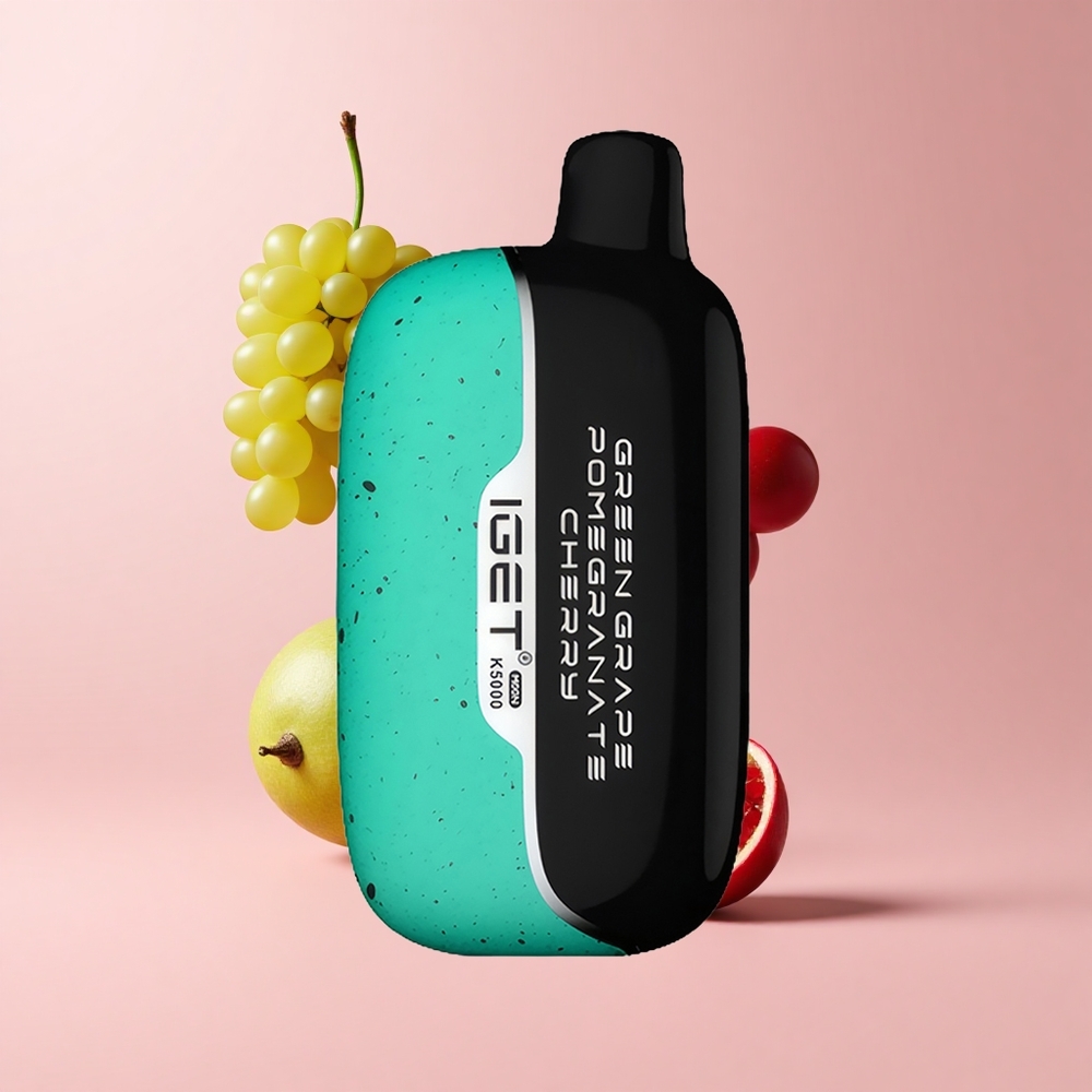 Green Grape Pomegranate Cherry IGET Moon K5000 5000 Puffs Mesh Coil Disposable Vape