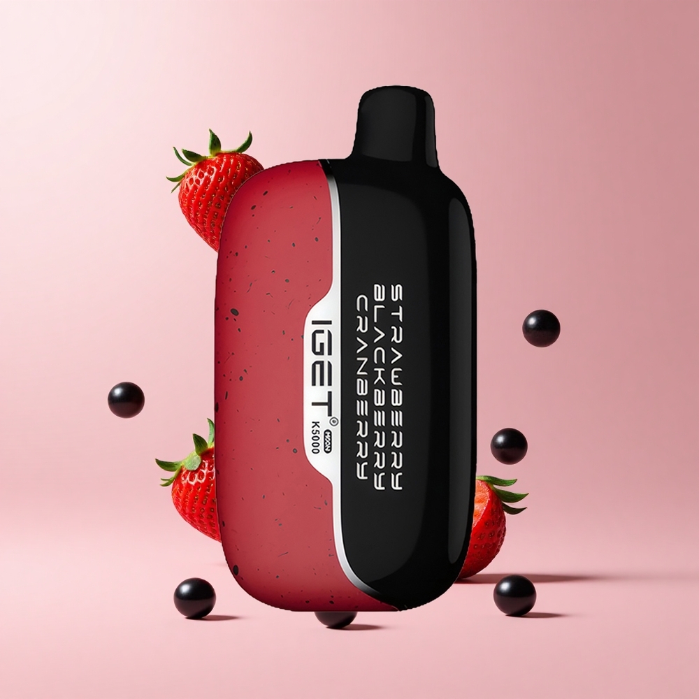 Strawberry Blackberry Cranberry IGET Moon K5000 5000 Puffs Mesh Coil Disposable Vape