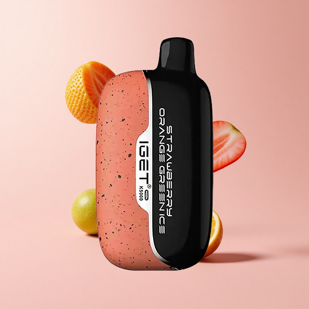 Strawberry Orange Green Ice IGET Moon K5000 5000 Puffs 1.35 Ohm Mesh
