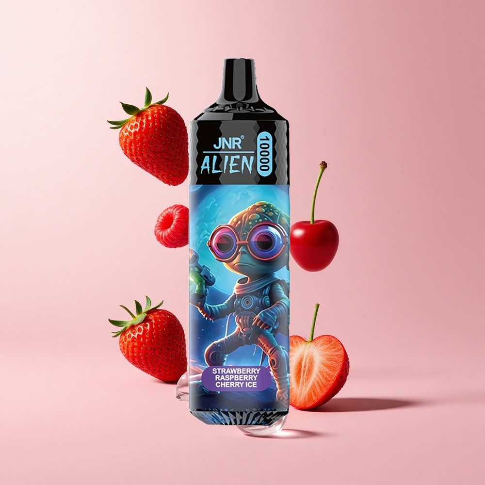 Strawberry Raspberry Cherry Ice JNR Alien 10000 Puffs 20ml RGB LED