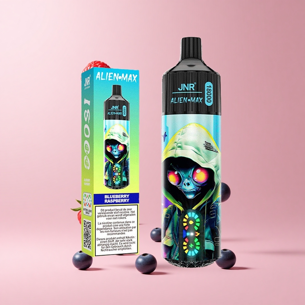 Blueberry Raspberry JNR Alien Max 18000 Puffs Dual Mesh 28ml LED