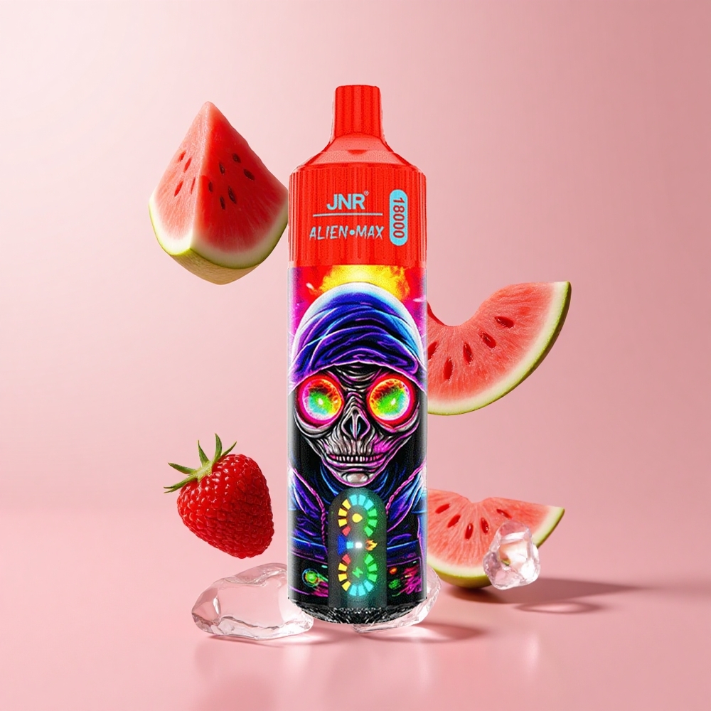 Raspberry Watermelon Ice JNR Alien Max 18000 Puffs Dual Mesh LED Display