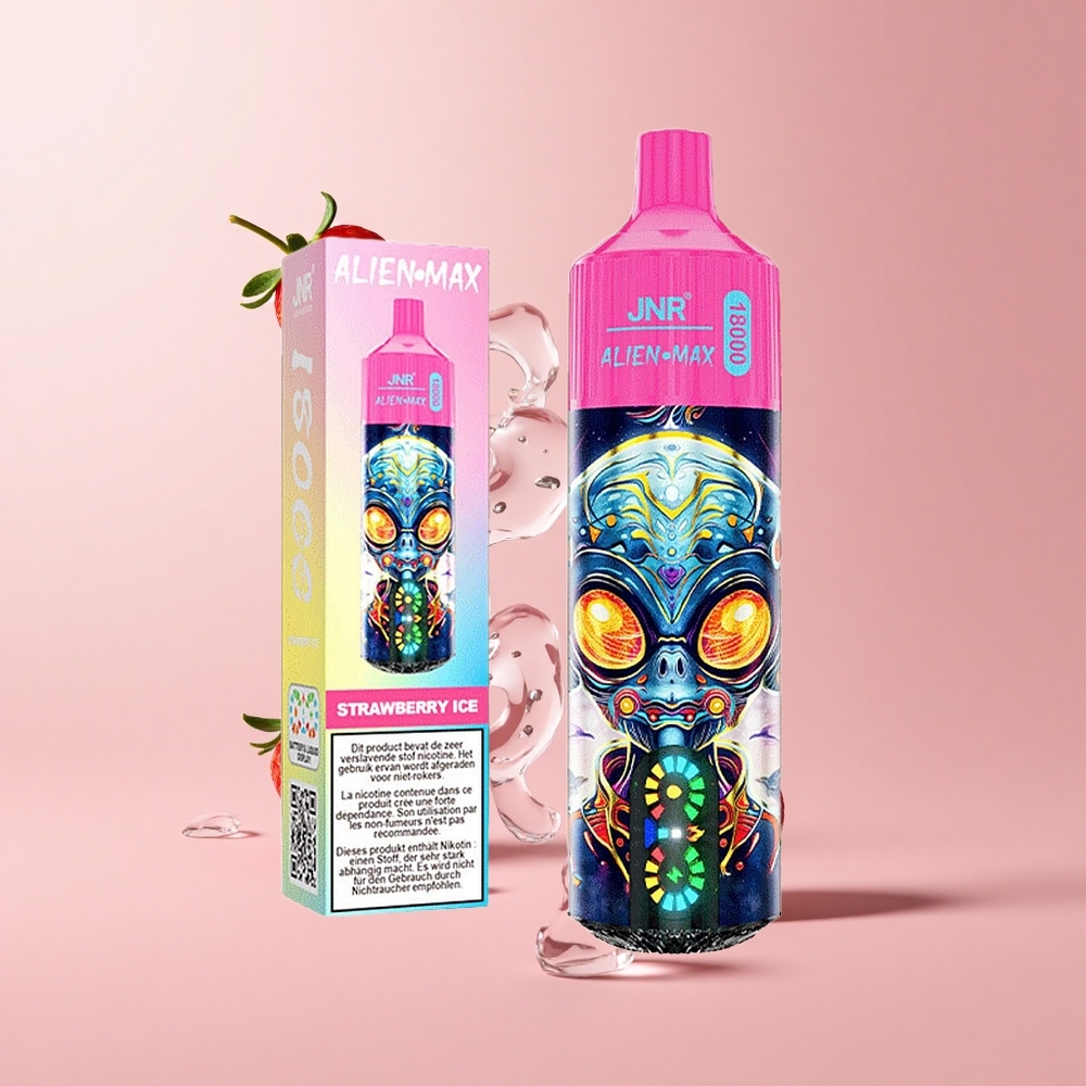 Strawberry Ice JNR Alien Max 18000 Puffs LED Dual Mesh Disposable Vape