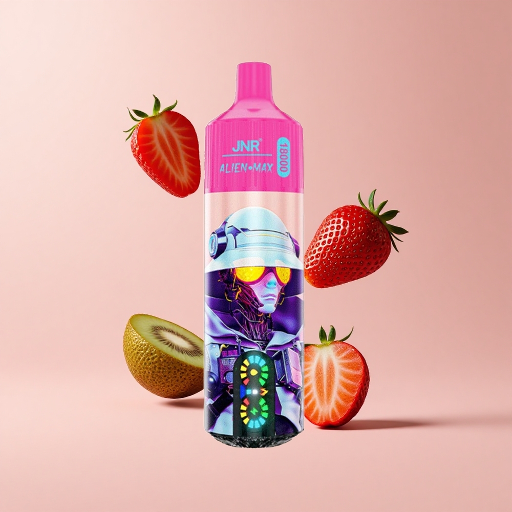 Strawberry Kiwi JNR Alien Max 18000 Puffs LED Dual Mesh Disposable Vape