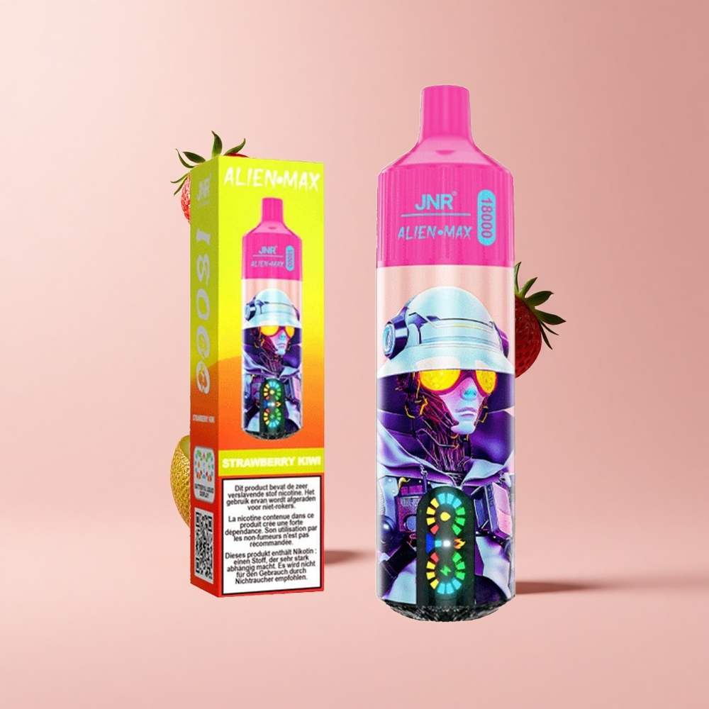 Strawberry Kiwi JNR Alien Max 18000 Puffs LED Dual Mesh Disposable Vape