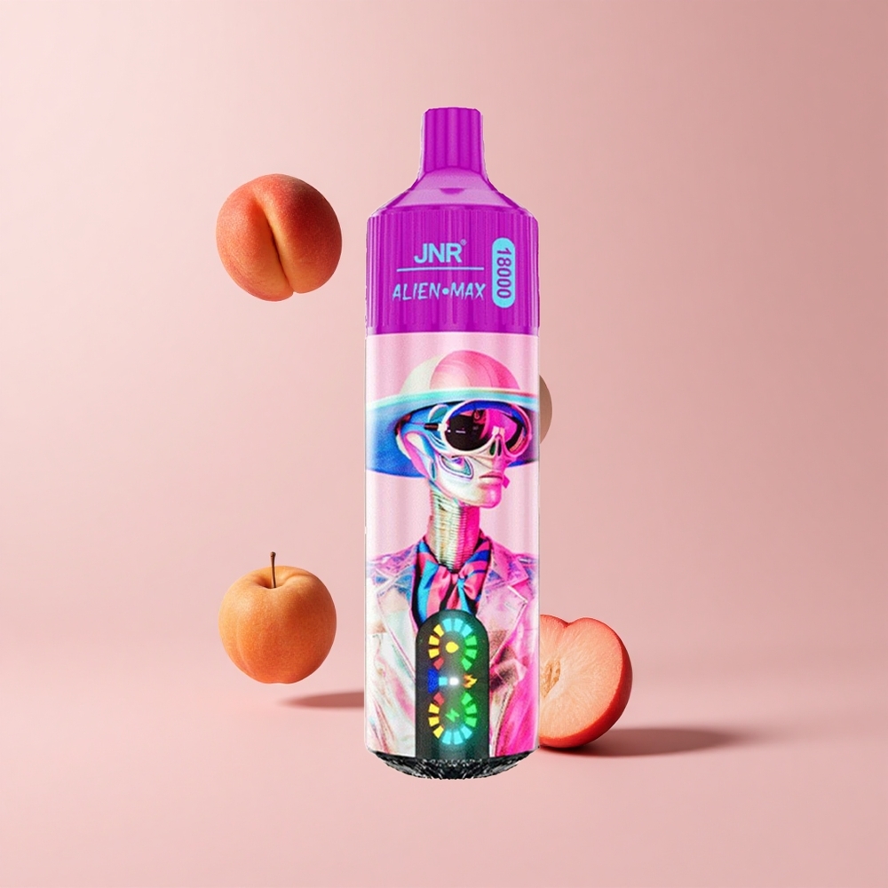 White Peach Razz JNR Alien Max 18000 Puffs Dual Mesh LED Disposable Vape