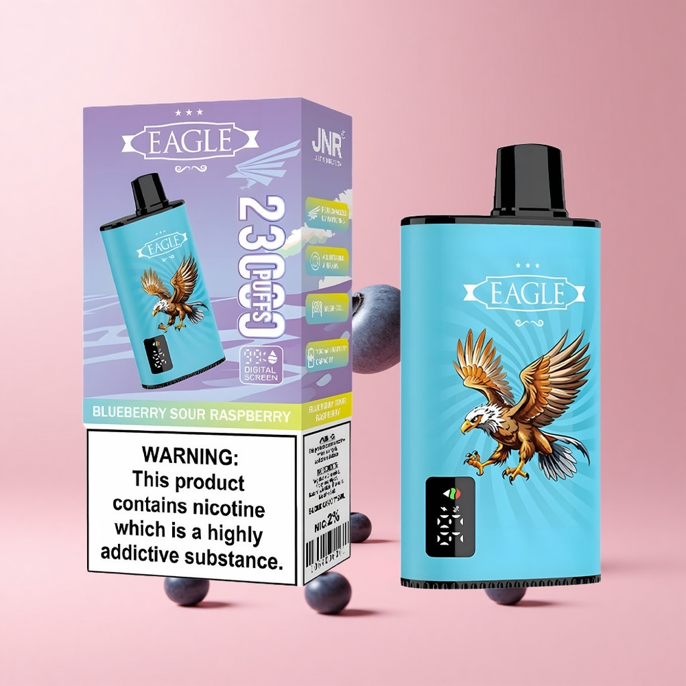Blueberry Sour Raspberry JNR EAGLE Smart 23000 Puffs Digital Screen Adjustable Airflow