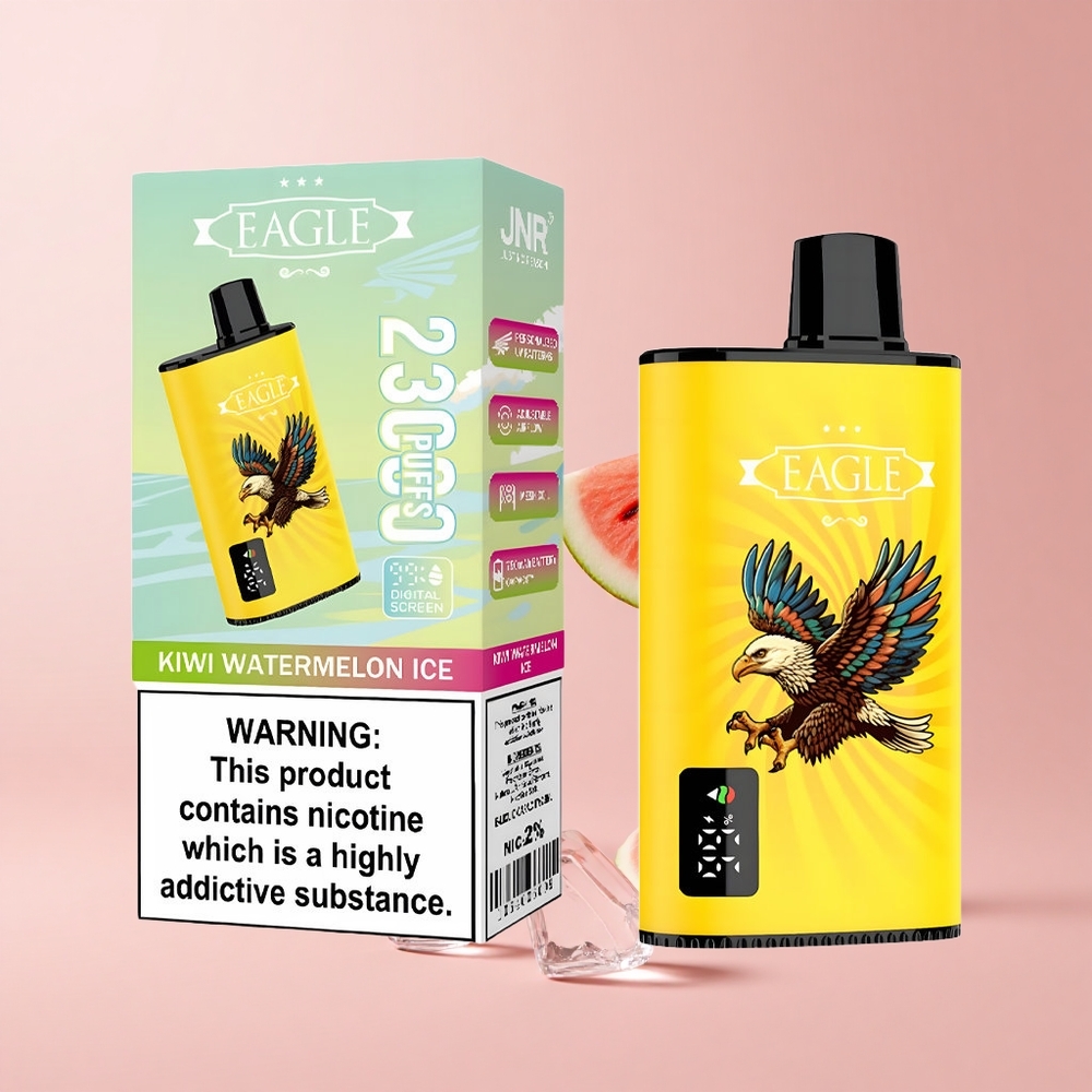 Kiwi Watermelon Ice JNR EAGLE Smart 23000 Puffs Digital Airflow Disposable Vape