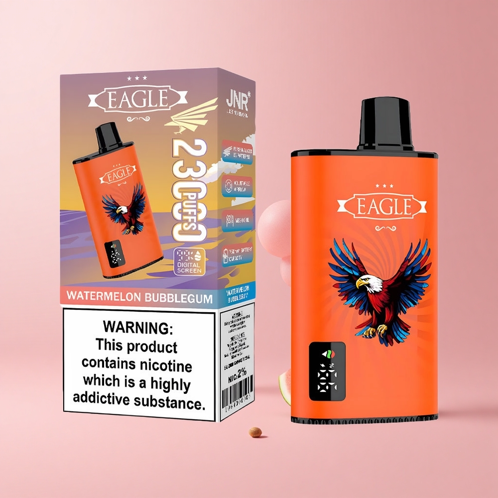 Watermelon Bubblegum JNR EAGLE Smart 23000 Puffs Digital Screen Adjustable Airflow