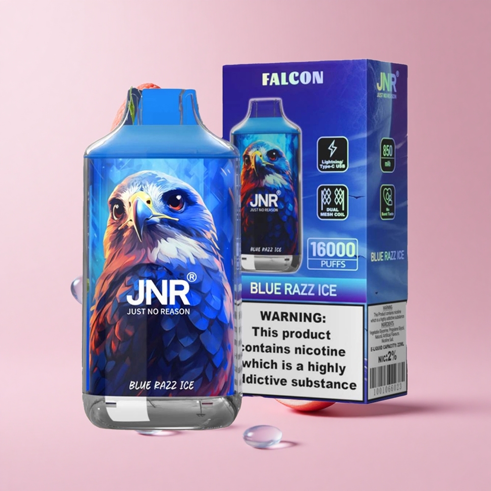 Blue Razz Ice JNR Falcon 16000 Puffs 850mAh 22ml Dual Mesh Disposable Vape