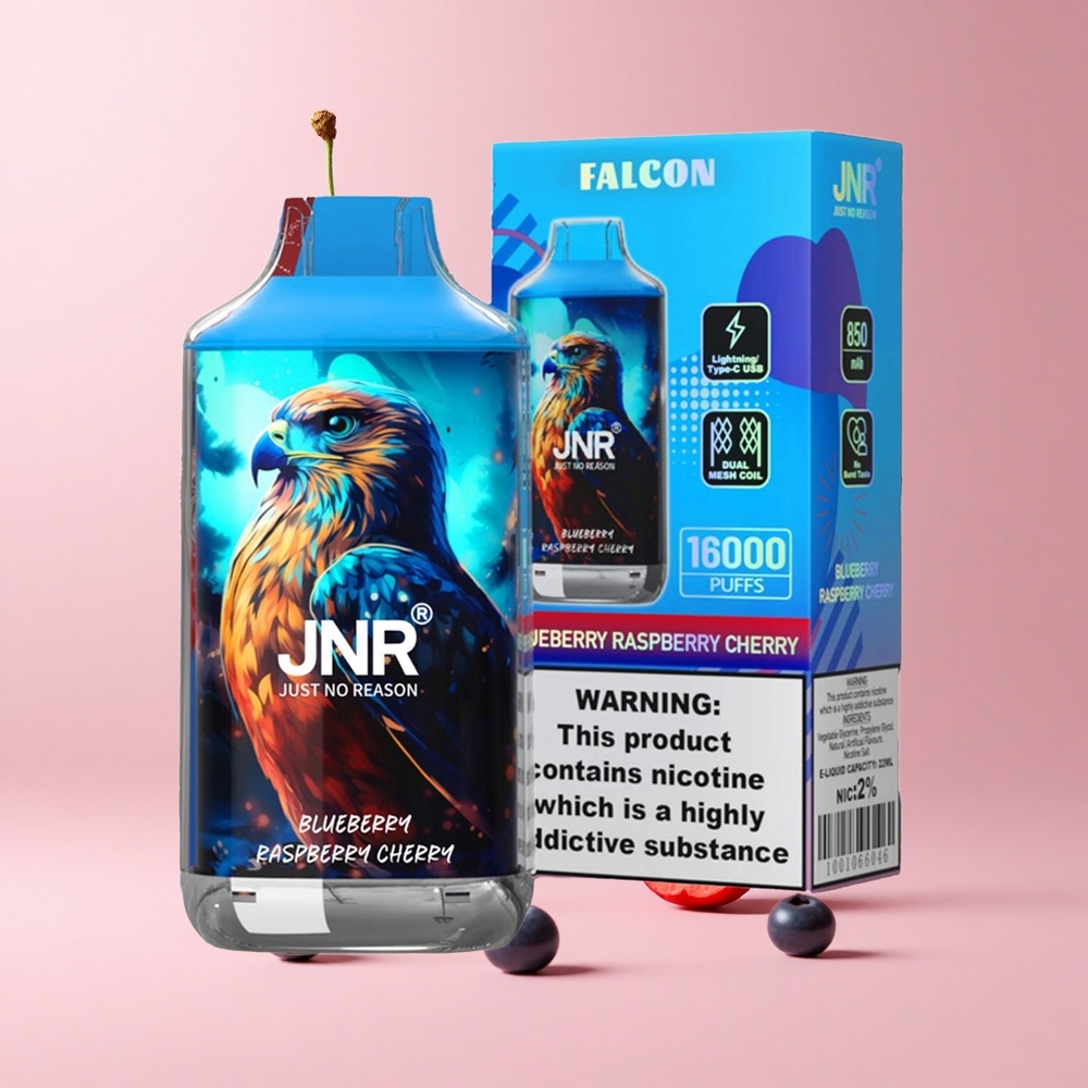 Blueberry Raspberry Cherry JNR Falcon 16000 Puffs Dual Mesh 22ml Type C