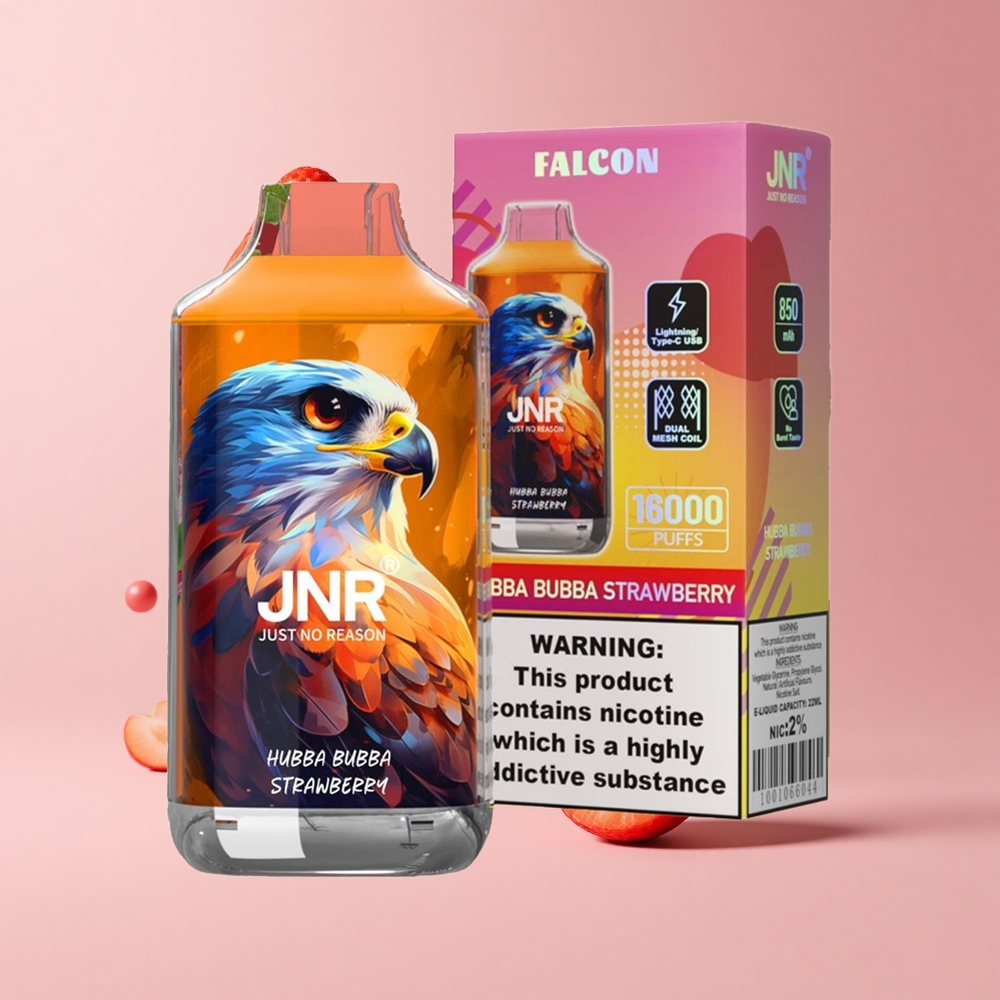 Hubba Bubba Strawberry JNR Falcon 16000 Puffs 850mAh 22ml Dual Mesh