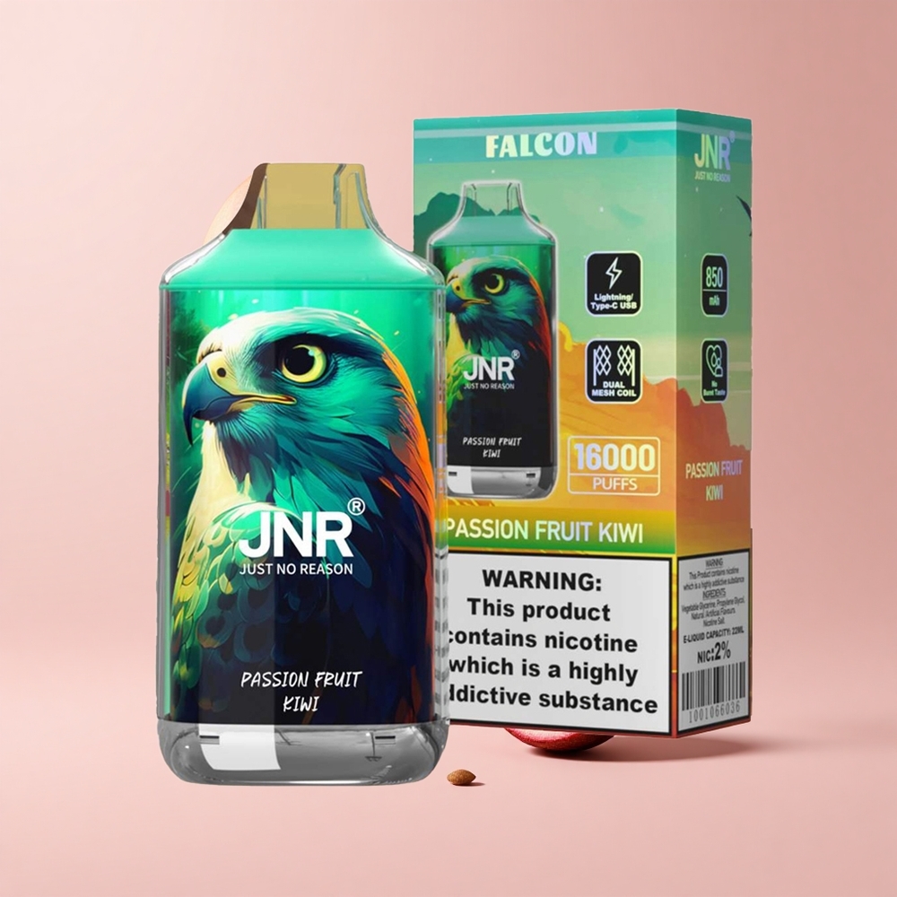 Passion Fruit Kiwi JNR Falcon 16000 Puffs 850mAh 22ml Dual Mesh Disposable Vape