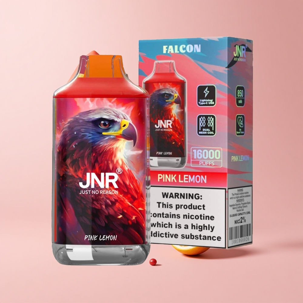 Pink Lemon JNR Falcon 16000 Puffs Dual Mesh 850mAh Type C Smart LED