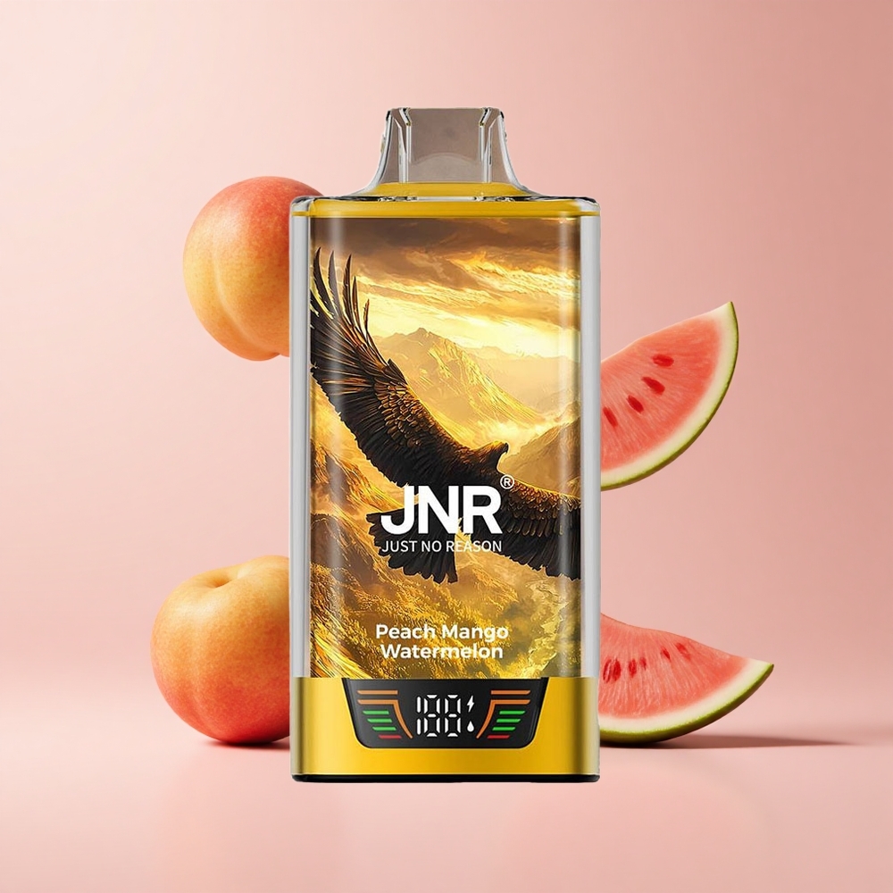 Peach Mango Watermelon JNR Falcon Pro 28000 30ml 5% Nicotine Smart Display Disposable Vape