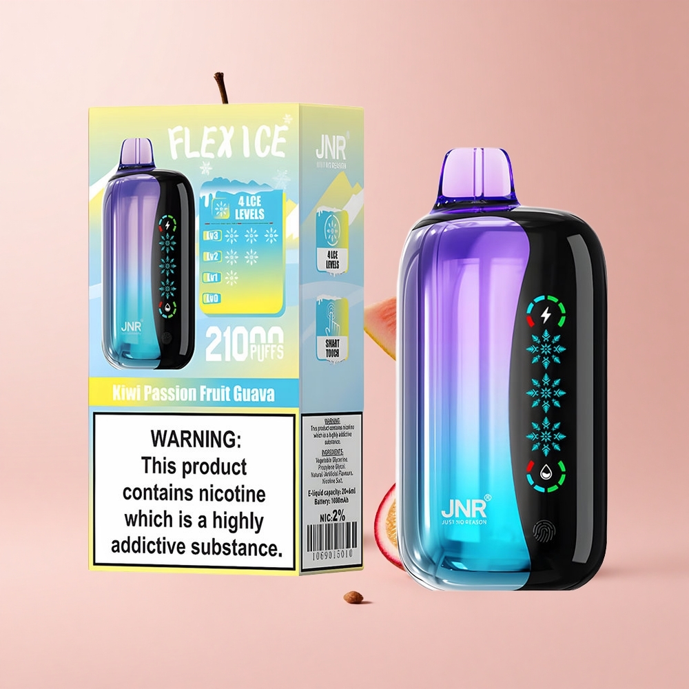 Kiwi Passion Fruit Guava JNR Flex Ice 21000 Puffs Touch Screen Airflow