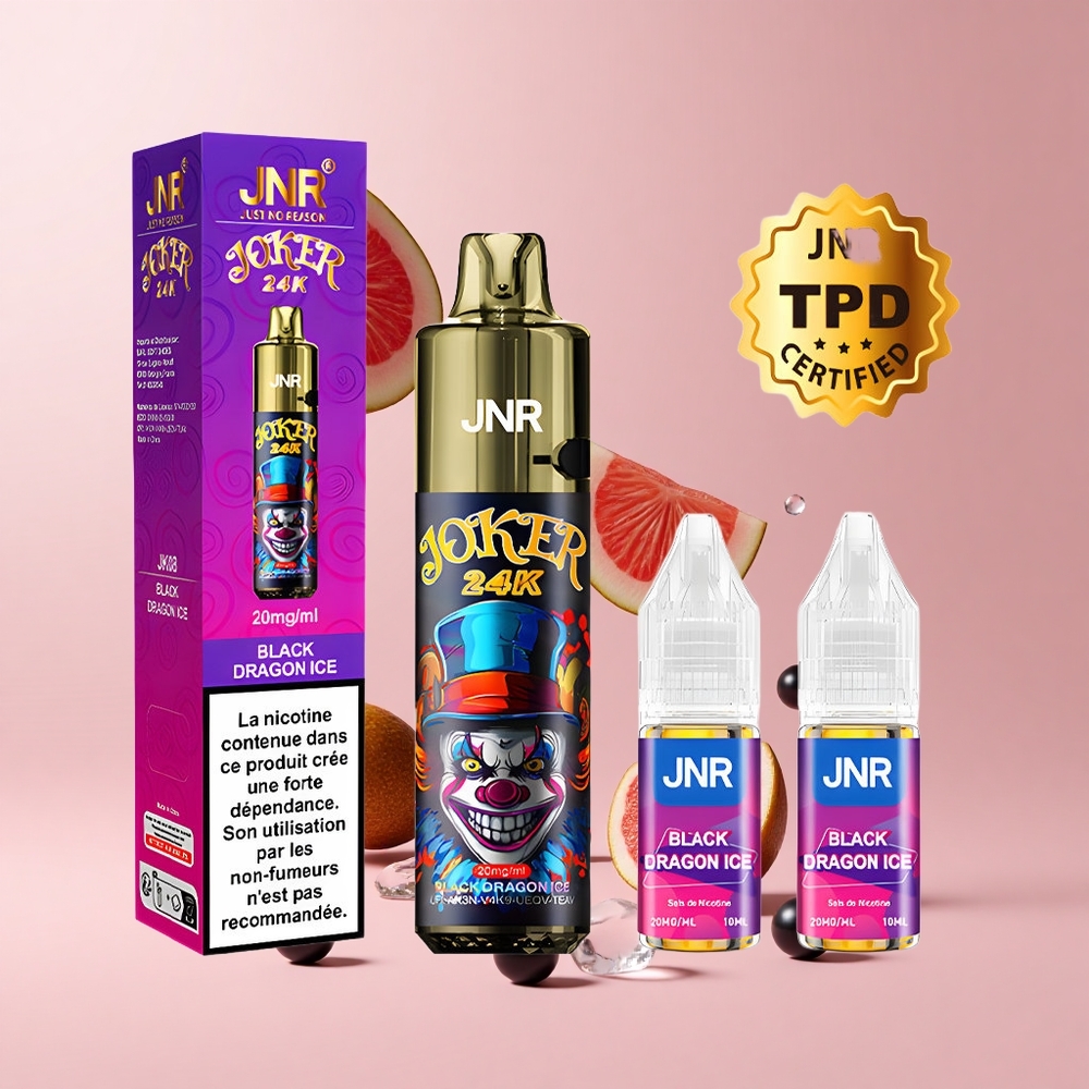Black Dragon Ice JNR Joker 24K Puffs 2+10ml Refillable 800mAh TPD