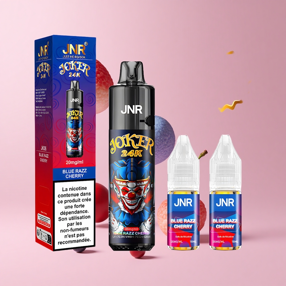 Blue Razz Cherry JNR Joker 24K Puffs 2+10ml Refillable 800mAh TPD