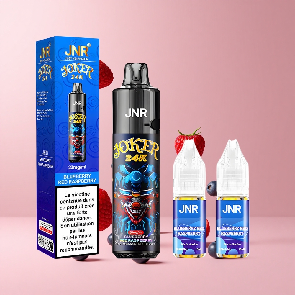 Blueberry Red Raspberry JNR Joker 24K Puffs Refillable 800mAh Disposable Vape
