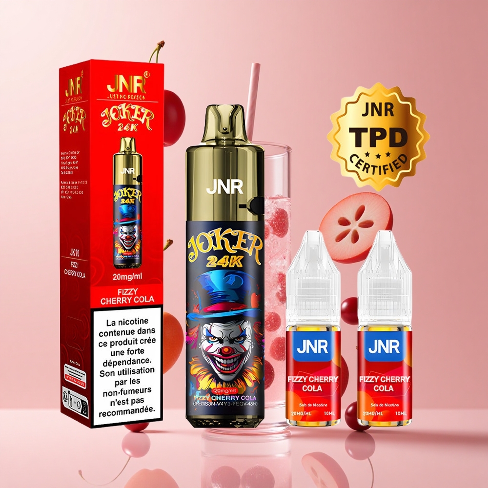 Fizzy Cherry Cola JNR Joker 24K Puffs Refillable 800mAh
