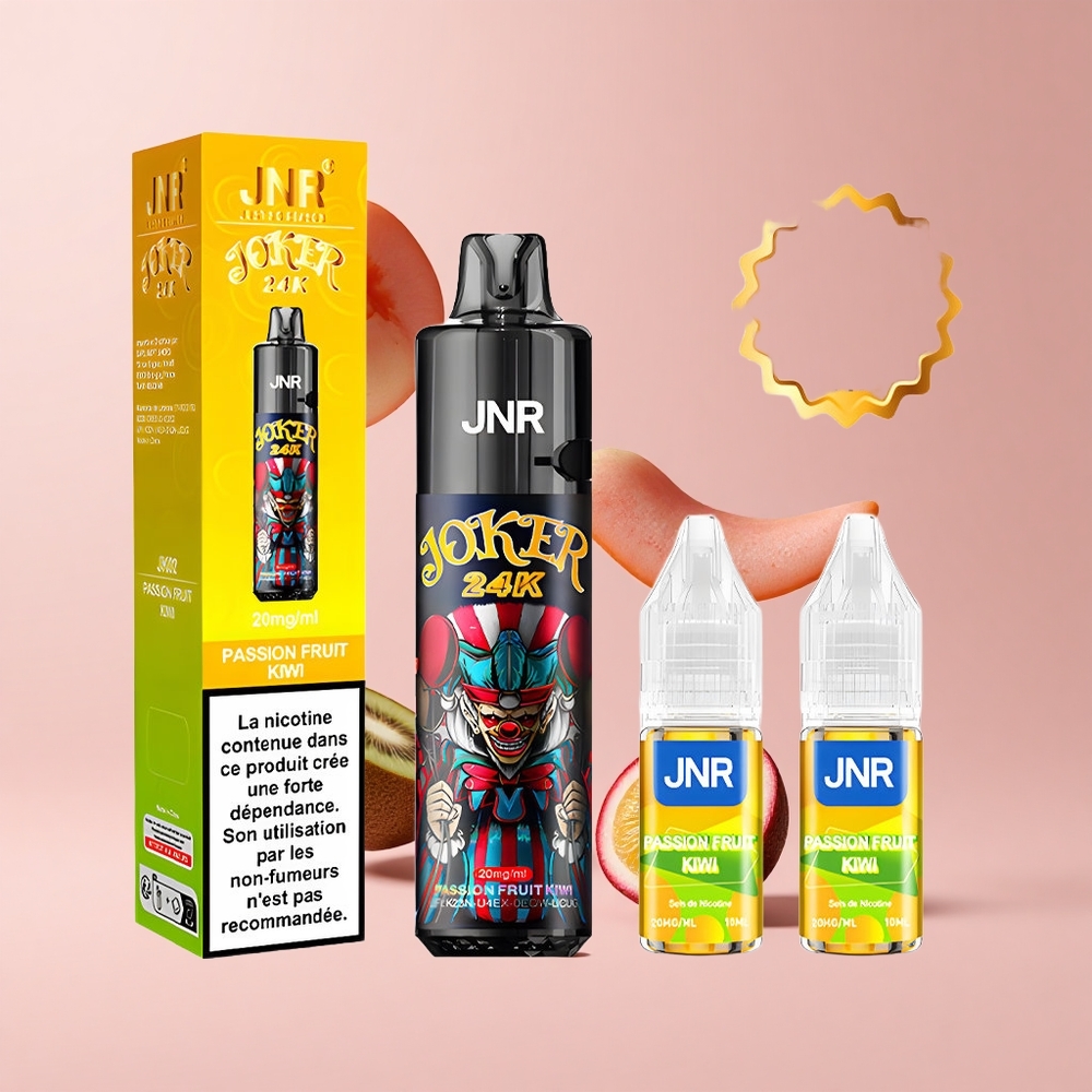 Passion Fruit Kiwi JNR Joker 24K 2% Nicotine TPD Refillable 24000 Puffs