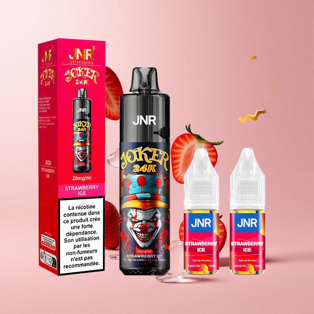 Strawberry Ice JNR Joker 24K Puffs Refillable 800mAh TPD