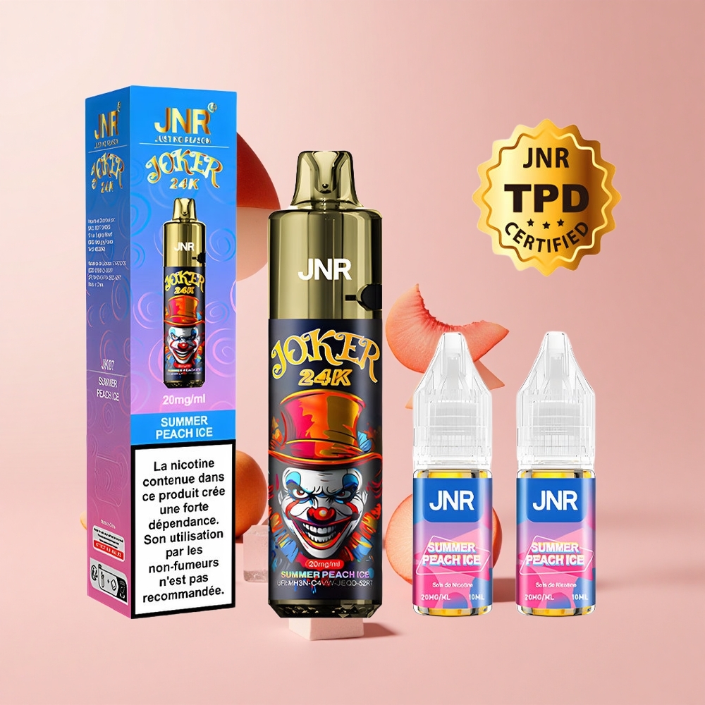 Summer Peach Ice JNR Joker 24K Puffs Refillable 800mAh Disposable Vape