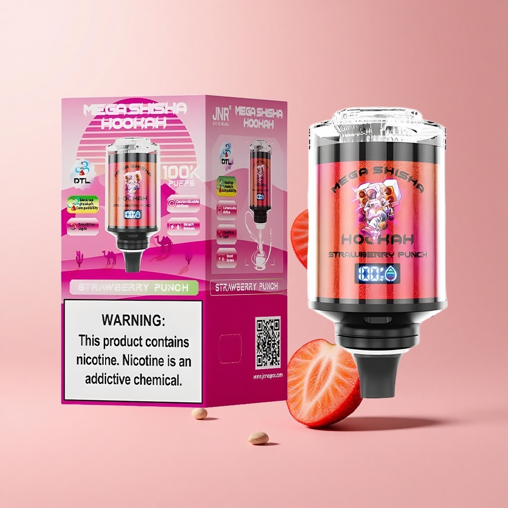 Strawberry Punch JNR Mega Shisha 100K 60mL 2200mAh Desktop