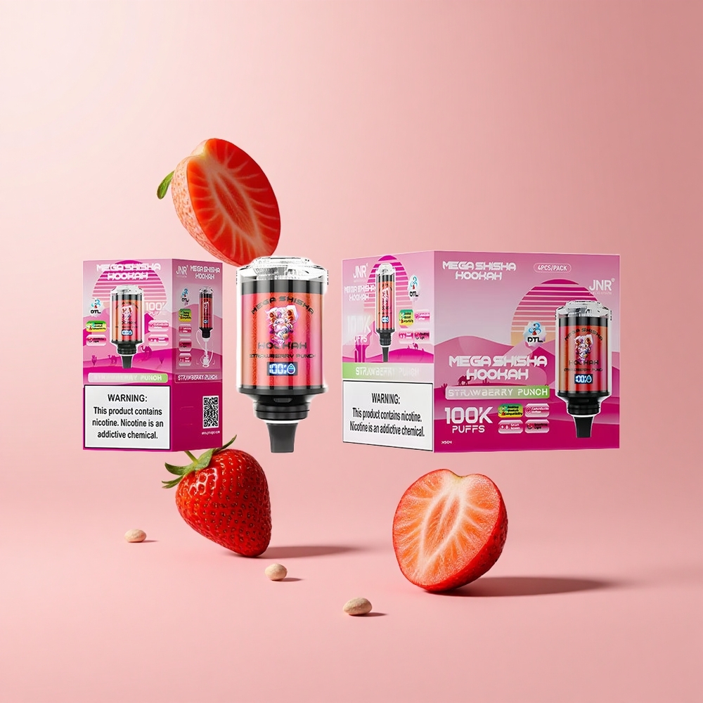 Strawberry Punch JNR Mega Shisha 100K 60mL 2200mAh Desktop