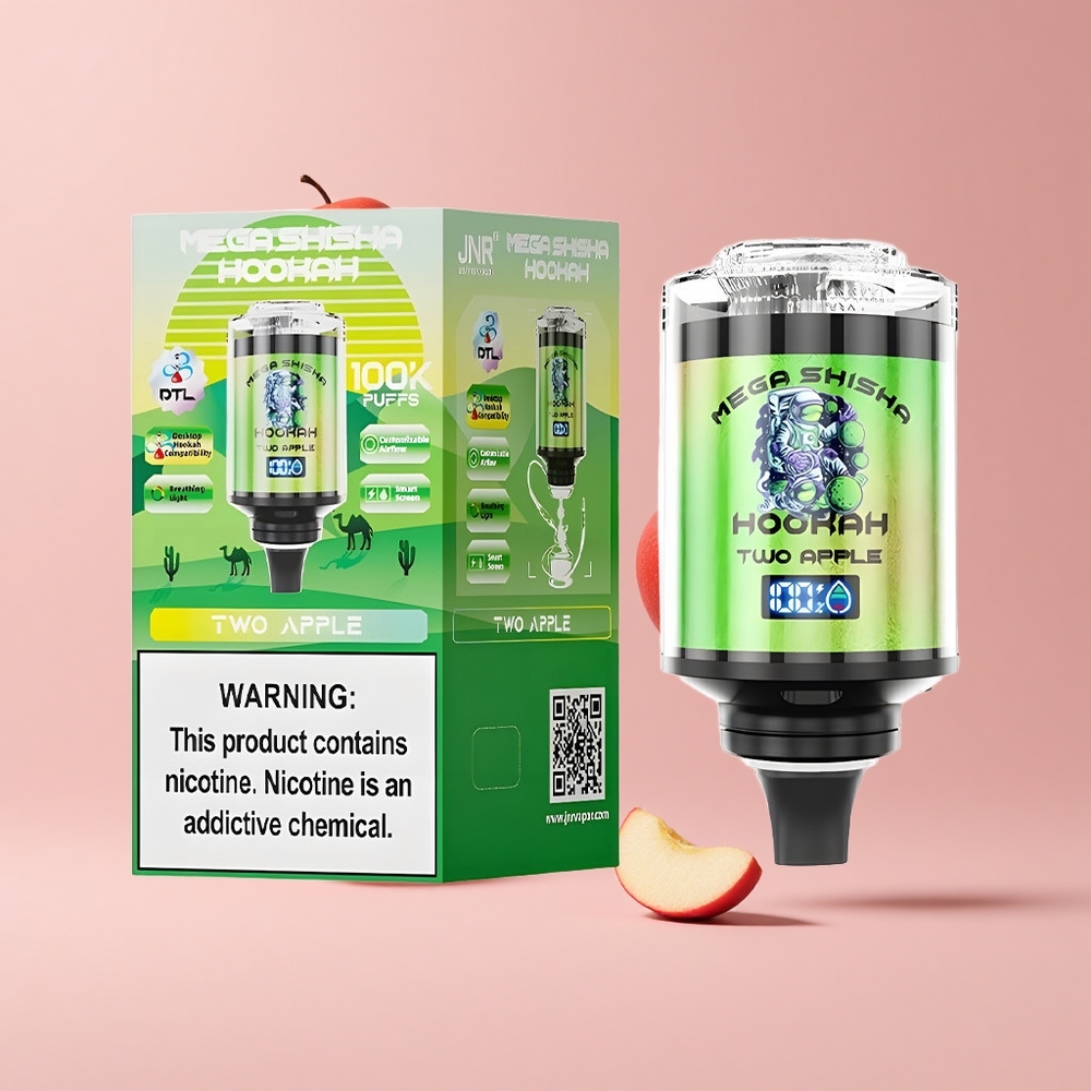 Two Apple JNR Mega Shisha 100K Desktop 2200mAh Airflow