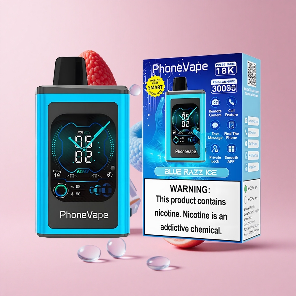 Blue Razz Ice JNR PhoneVape 30000 Turbo Rechargeable Disposable Vape