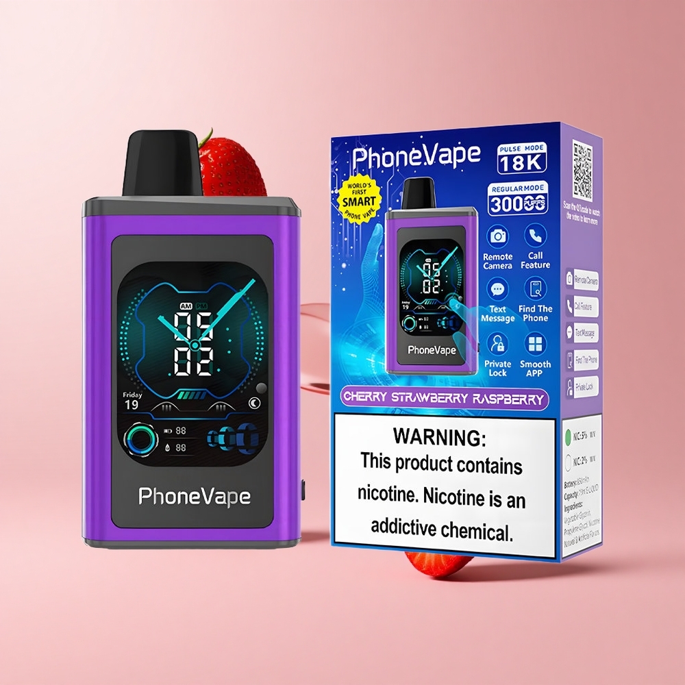 Cherry Strawberry Raspberry JNR PhoneVape 30000 Turbo App Disposable