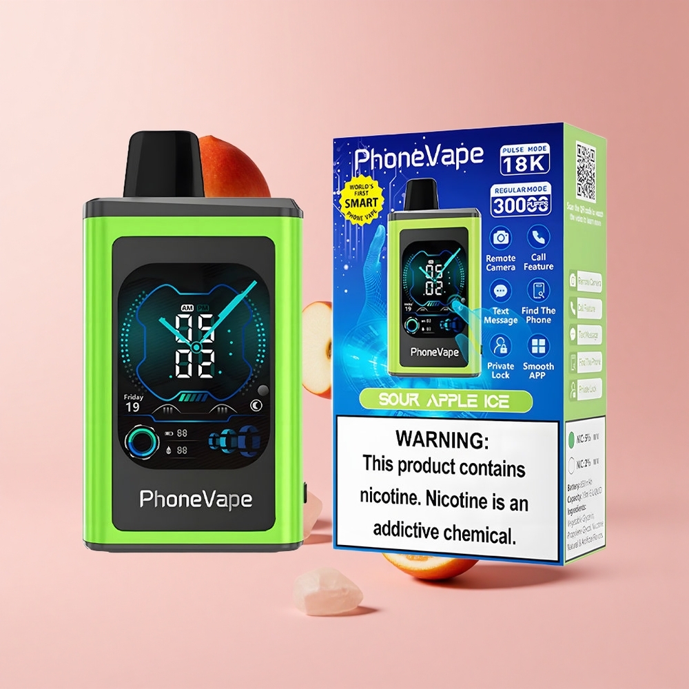 Sour Apple Ice JNR PhoneVape 30000 Turbo App Control Disposable Vape