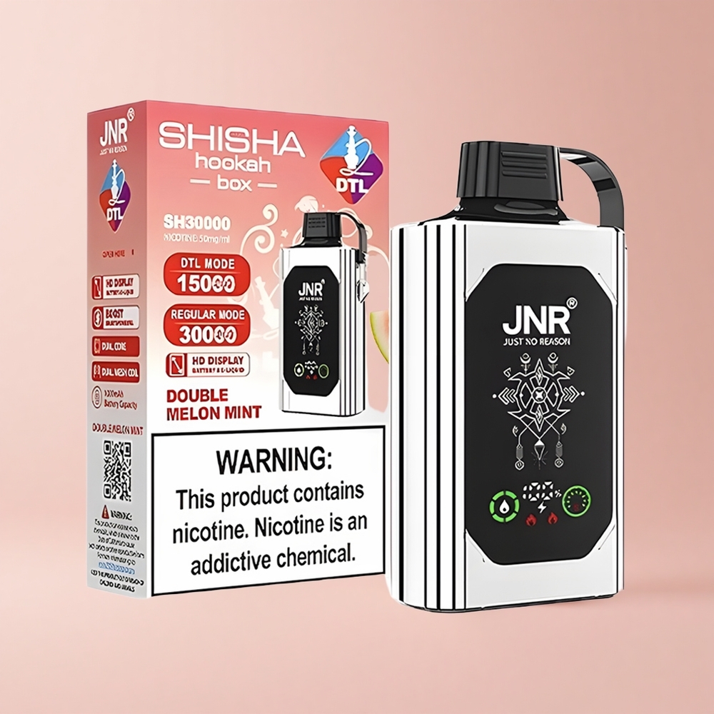 Double Melon Mint JNR Shisha Hookah Box 20500 Puffs HD Display Dual Mesh