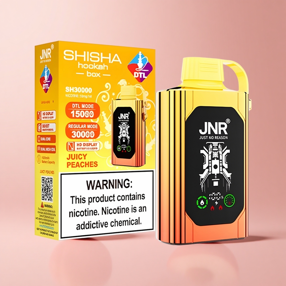 Juicy Peaches JNR Hookah Box 20500 Puffs 25ml Dual Mesh Disposable