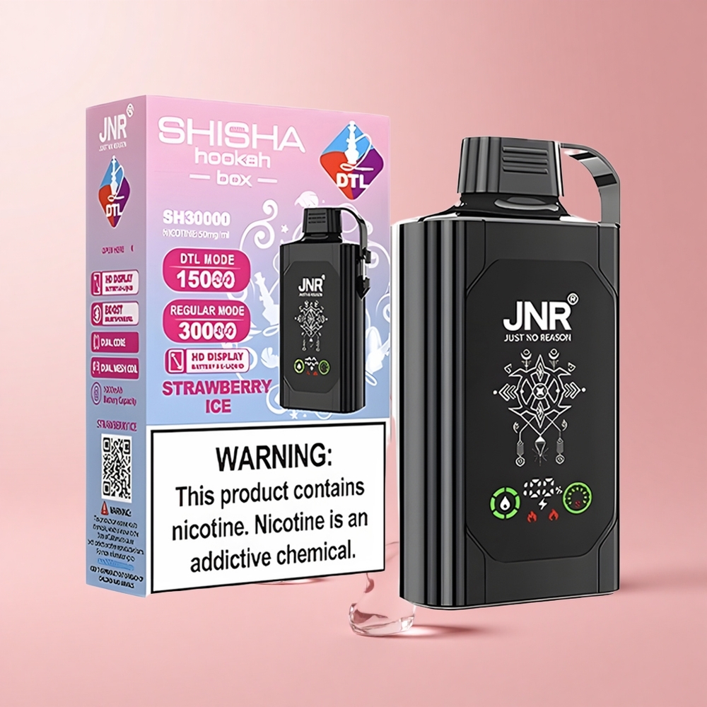 Strawberry Ice JNR Shisha Hookah Box 20500 Puffs HD Display Type-C
