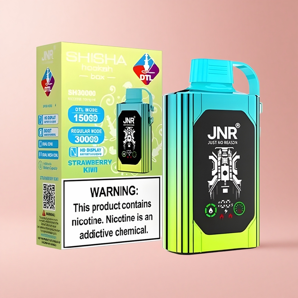 Strawberry Kiwi JNR Shisha Hookah Box 20500 Puffs 25ml Dual Mesh