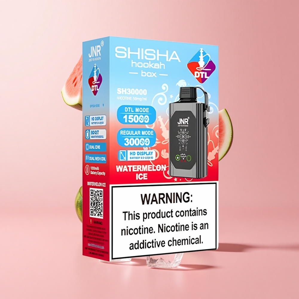 Watermelon Ice JNR Shisha Hookah Box 20500 Puffs HD Display Dual Mesh