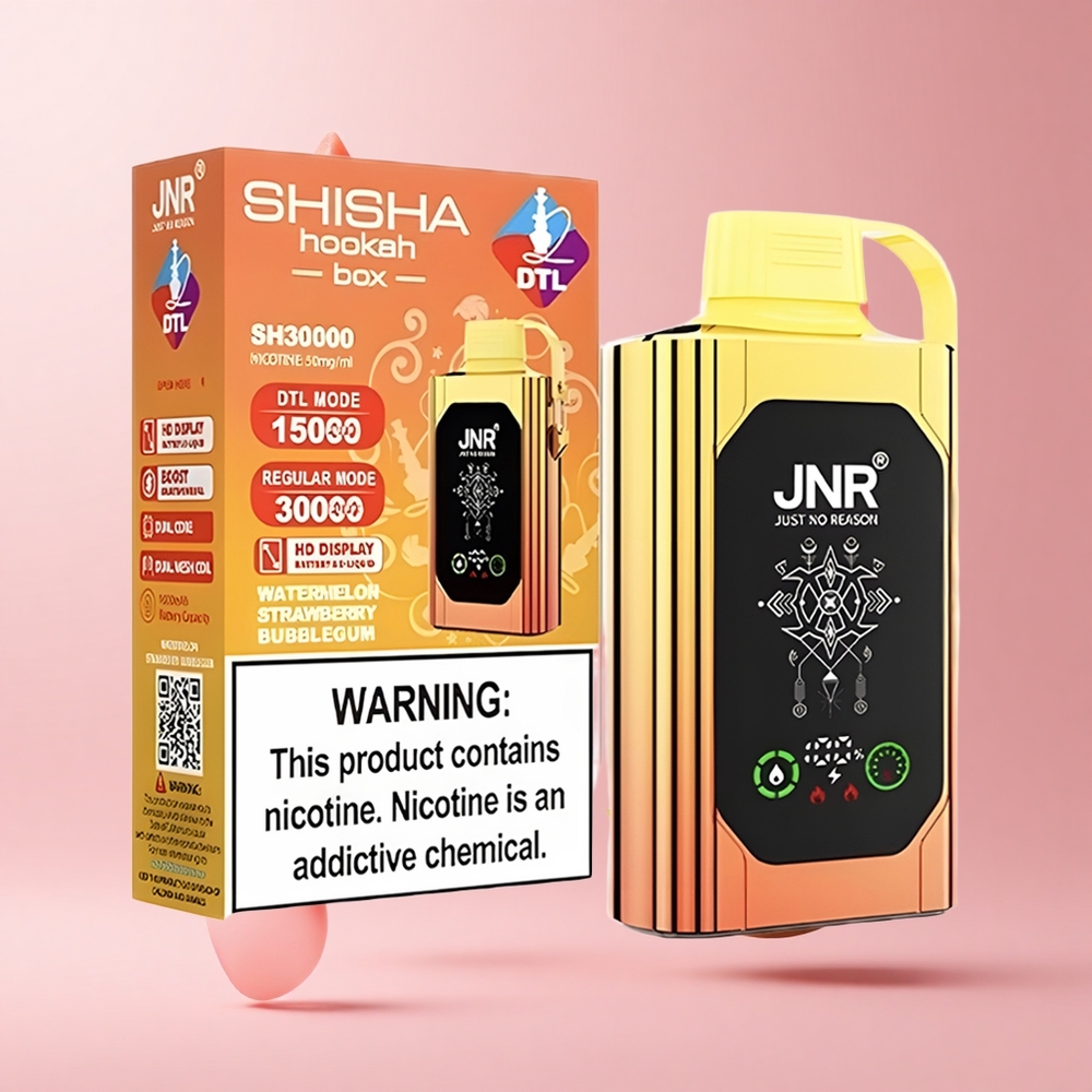 Watermelon Strawberry Bubblegum JNR Shisha Hookah Box 20500 Puffs HD Display Dual Mesh Coil